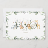 Invitation Chic Jungle Animaux Verdure 2e anniversaire Deux s (Dos)
