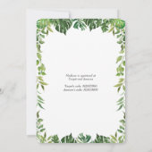 Invitation Chic Jungle Animaux Verdure Safari Baby shower (Dos)