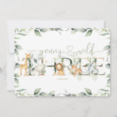 Invitation Chic Jungle Animaux Verdure sauvage 3e anniversair (Dos)