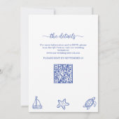 Invitation Chic Just Love Code QR Vie Marine Mariage (Dos)