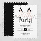Invitation Chic Kitty fête d'anniversaire (Devant / Derrière)