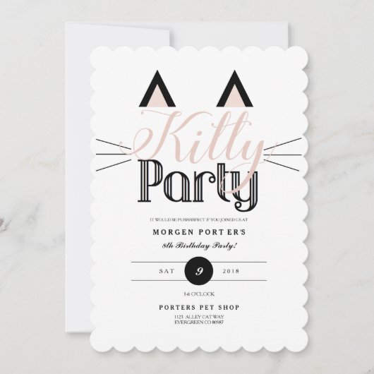 Invitation Chic Kitty fête d'anniversaire (Devant)