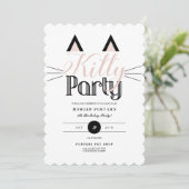 Invitation Chic Kitty fête d'anniversaire (Debout devant)