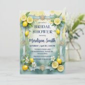 Invitation Chic L citron Méditerranéen Été Enterrement de vie (Debout devant)
