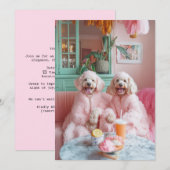 Invitation Chic Labradooda dans Pink Lounge (Devant / Derrière)