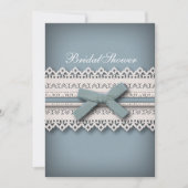 Invitation Chic Lace Cute Bow quelque chose de bleu nuptiale  (Devant)