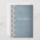 Invitation Chic Lace Cute Bow quelque chose de bleu nuptiale  (Dos)