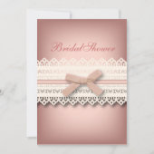 Invitation Chic Lace Cute Bow Rose kawaii douche nuptiale (Devant)