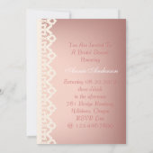 Invitation Chic Lace Cute Bow Rose kawaii douche nuptiale (Dos)