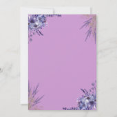 Invitation Chic Lavender Floral Gold Parties scintillant Part (Dos)