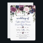 Invitation Chic Lavender Navy Blue Floral Bloom Wedding<br><div class="desc">Charming card design featuring gorgeous watercolour lavender & navy blue flowers bouquets, floral divider, beautiful handwriting script and special fonts. It could be a great choice for any season wedding, especially, for fall weddings and winter. Use Customize tool to add your info, make changes. For matching items, please, visit my...</div>