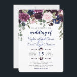 Invitation Chic Lavender Navy Blue Floral Bloom Wedding<br><div class="desc">Charming card design featuring gorgeous watercolour lavender & navy blue flowers bouquets, floral divider, beautiful handwriting script and special fonts. It could be a great choice for any season wedding, especially, for fall weddings and winter. Use Customize tool to add your info, make changes. For matching items, please, visit my...</div>