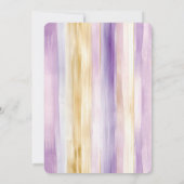 Invitation Chic Lavender Purple Gold Stripes Baby Shower (Dos)