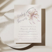 Invitation Chic Lavender Ribbon bow baby shower