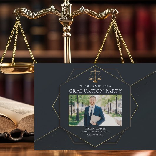 Invitation Chic Law School Photo Graduation Party