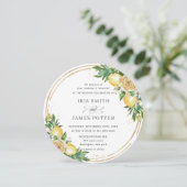 Invitation Chic Lemon Floral Mariage or (Debout devant)