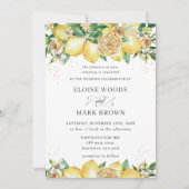 Invitation Chic Lemon Floral Summer GreenerMariage (Devant)