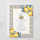Invitation Chic Lemon Floral Verdure Mariage méditerranéen (Devant)