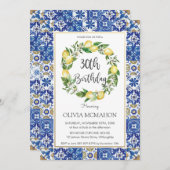 Invitation Chic Lemon Méditerranée 30e fête d'anniversaire (Devant / Derrière)