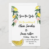Invitation Chic Lemon  Summer Wedding  (Devant / Derrière)