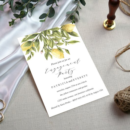 Invitation Chic Lemons et Foliing Mariage