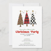 Invitation Chic leopard print Christmas tree holiday invite (Devant)
