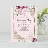 Invitation Chic Lilac Flowers Gold Frame Retraite (Debout devant)