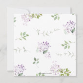 Invitation Chic Lilac Purple Floral Carré Mariage (Dos)