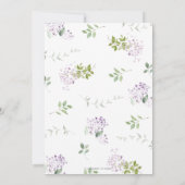 Invitation Chic Lilac Purple Floral Mariage (Dos)