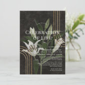 Invitation Chic Lilies Célébration de la vie funéraire Memori (Debout devant)