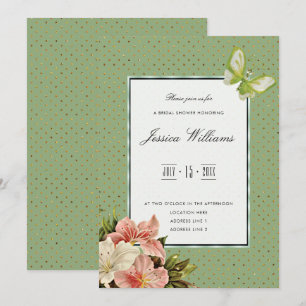 Invitation Chic Lilies & Papillon Bijou Enterrement de Vie de