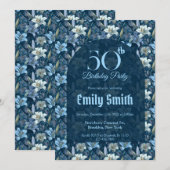 Invitation Chic Lilies Themed 10Th Birthday (Devant / Derrière)