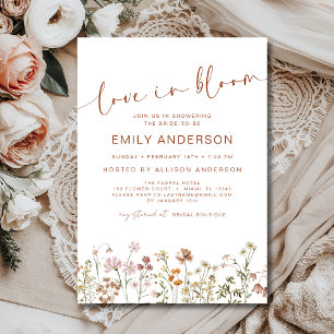 Invitation Chic Love in Bloom Fleur sauvage Fête des mariées
