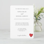 Invitation Chic Love Red Heart Mariage (Debout devant)