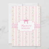 Invitation Chic Love Shack Pink Bow Lace Baby shower fille (Dos)