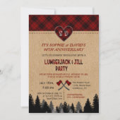 Invitation Chic LumberJack et Jill Mariage 40e Anniversaire  (Devant)