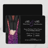 Invitation Chic M. Célébration du couple de Mariages de M. Tu (Devant / Derrière)