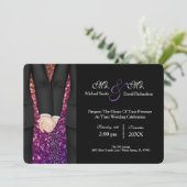 Invitation Chic M. Célébration du couple de Mariages de M. Tu (Debout devant)