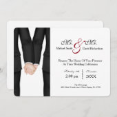 Invitation Chic M. Et M. Tuxedo Couple Mariage Célébration (Devant / Derrière)