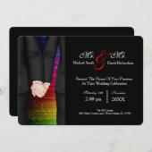 Invitation Chic M. Et M. Tuxedo Couple Mariage Célébration (Devant / Derrière)