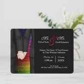 Invitation Chic M. Et M. Tuxedo Couple Mariage Célébration (Debout devant)