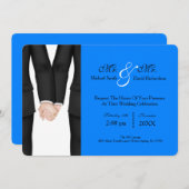 Invitation Chic M. Et M. Tuxedo Couple Mariage Célébration (Devant / Derrière)