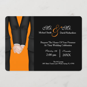 Invitation Chic M. Et M. Tuxedo Couple Mariage Célébration