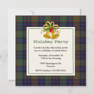 Invitation Chic MacLellan Tartan Plaid Fête de vacances perso