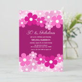 Invitation Chic Magenta Rose Fleur 30 Fabuleux anniversaire (Debout devant)