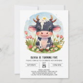 Invitation Chic Magic Barnyard Cow Anniversaire (Devant)