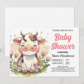 Invitation Chic Magique Ferme Élégance Baby shower de vache (Devant / Derrière)