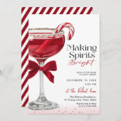 Invitation Chic Making Spirits Bright Holiday party (Devant / Derrière)