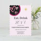 Invitation Chic Manger, Boire et Aimer Saint Valentin (Debout devant)