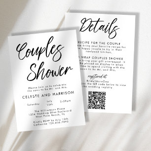 Invitation Chic manuscrit moderne minimaliste Couples douche